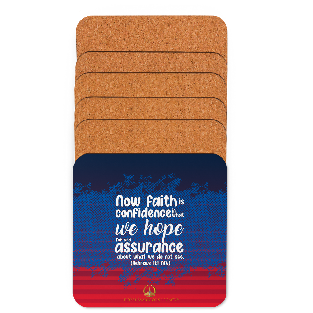 Faith & Hope: Hebrews 11:1 Cork-Back Coaster Set (1–6 pcs)