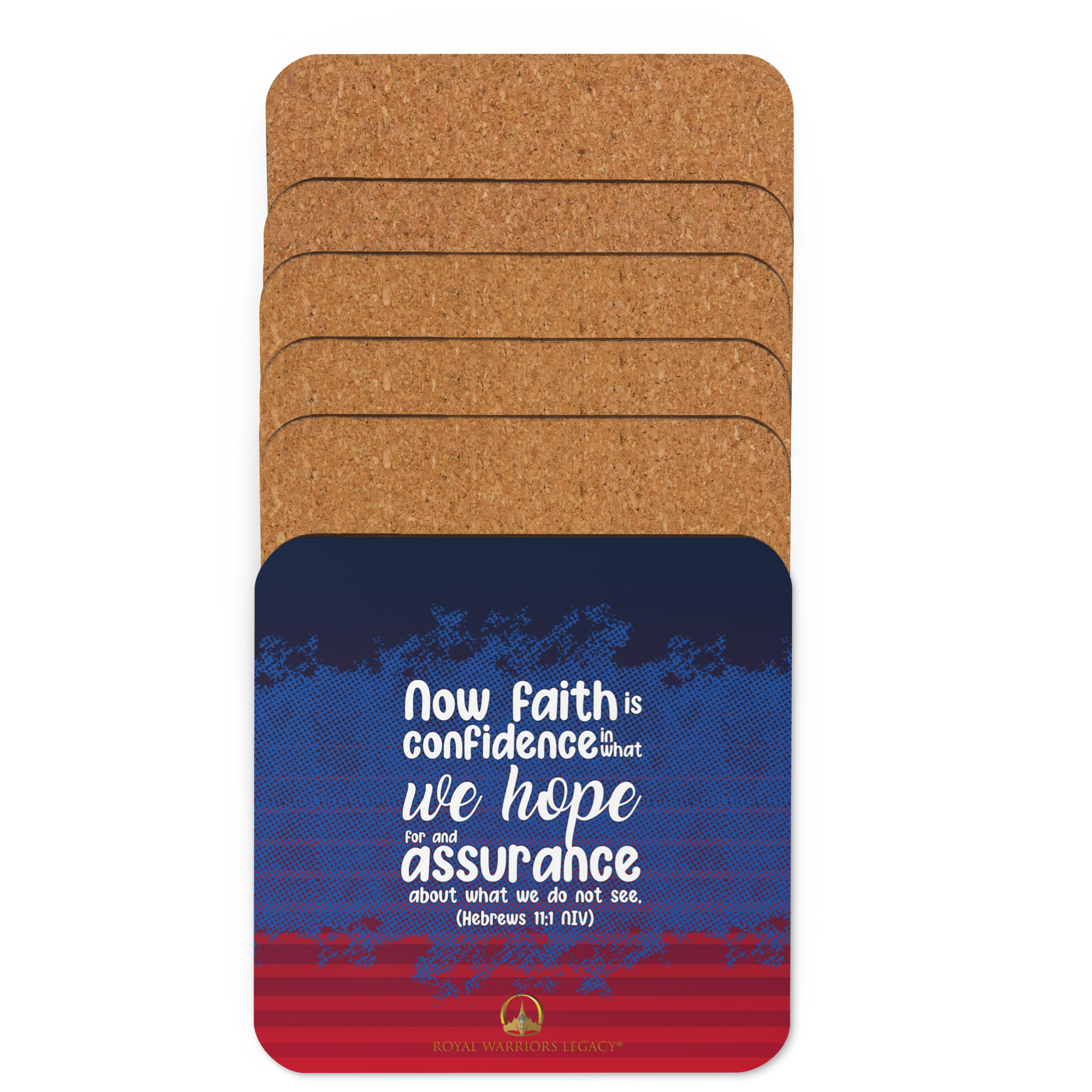 Faith & Hope: Hebrews 11:1 Cork-Back Coaster Set (1–6 pcs)