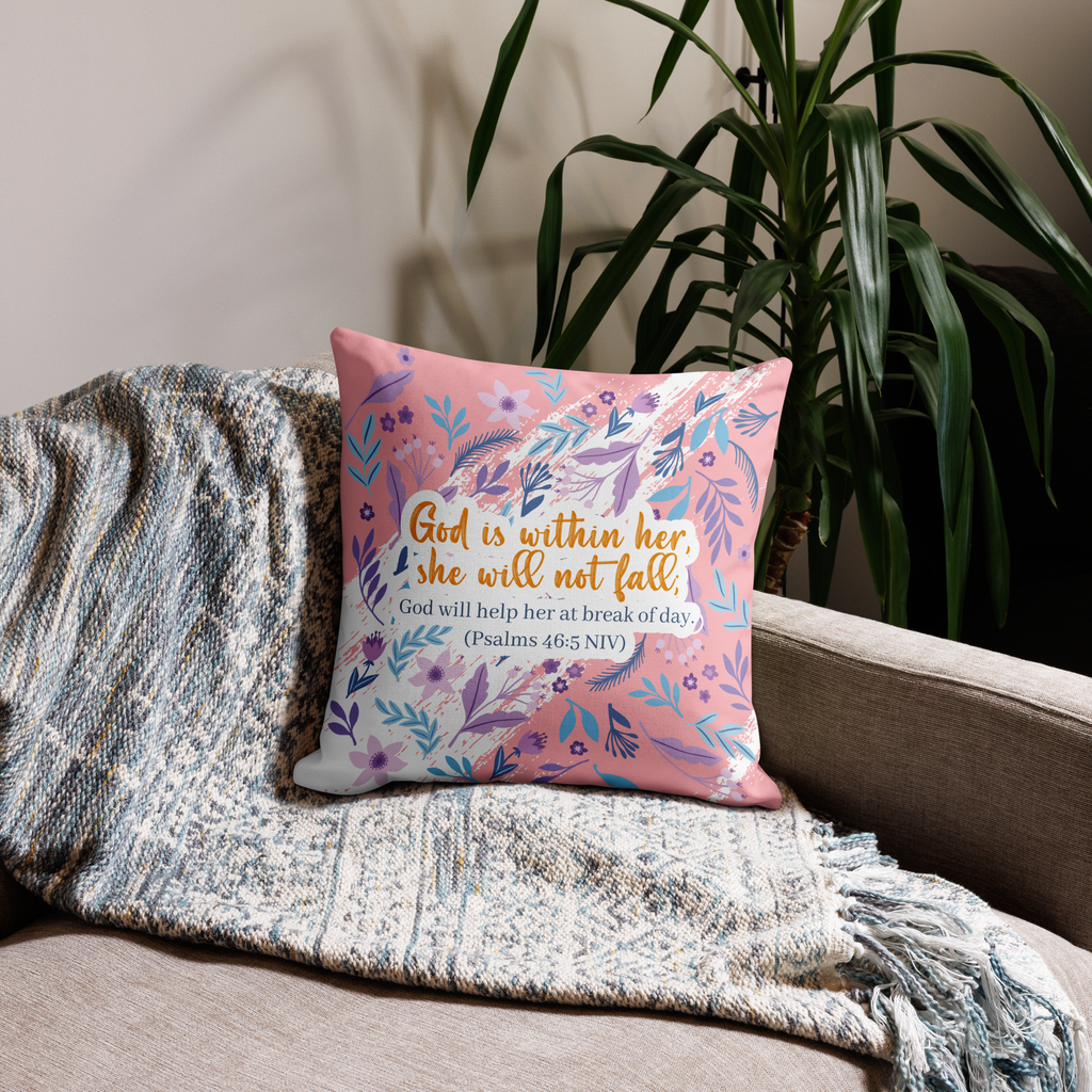 Unshakeable Faith: Psalms 46:5 Premium Pillow