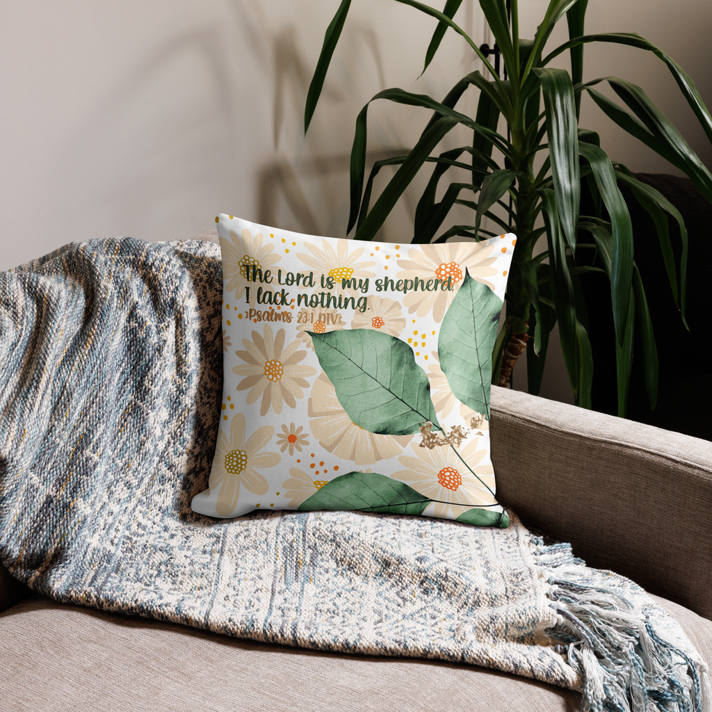 The Lord Is My Shepherd: Psalm 23:1 Premium Pillow