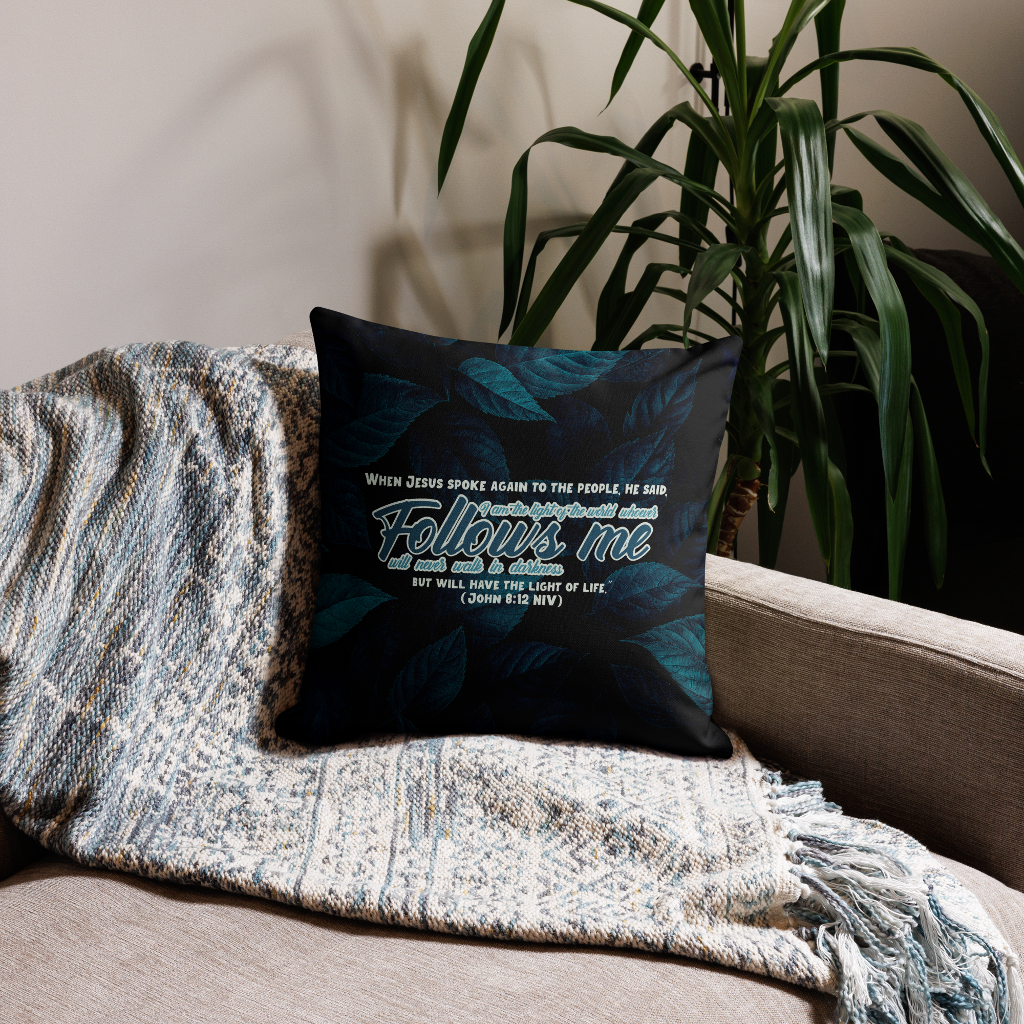 Light Of The World: John 8:12 Premium Pillow