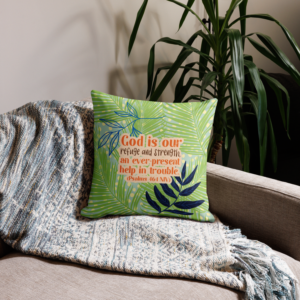 God Our Refuge: Psalm 46:1 Premium Pillow
