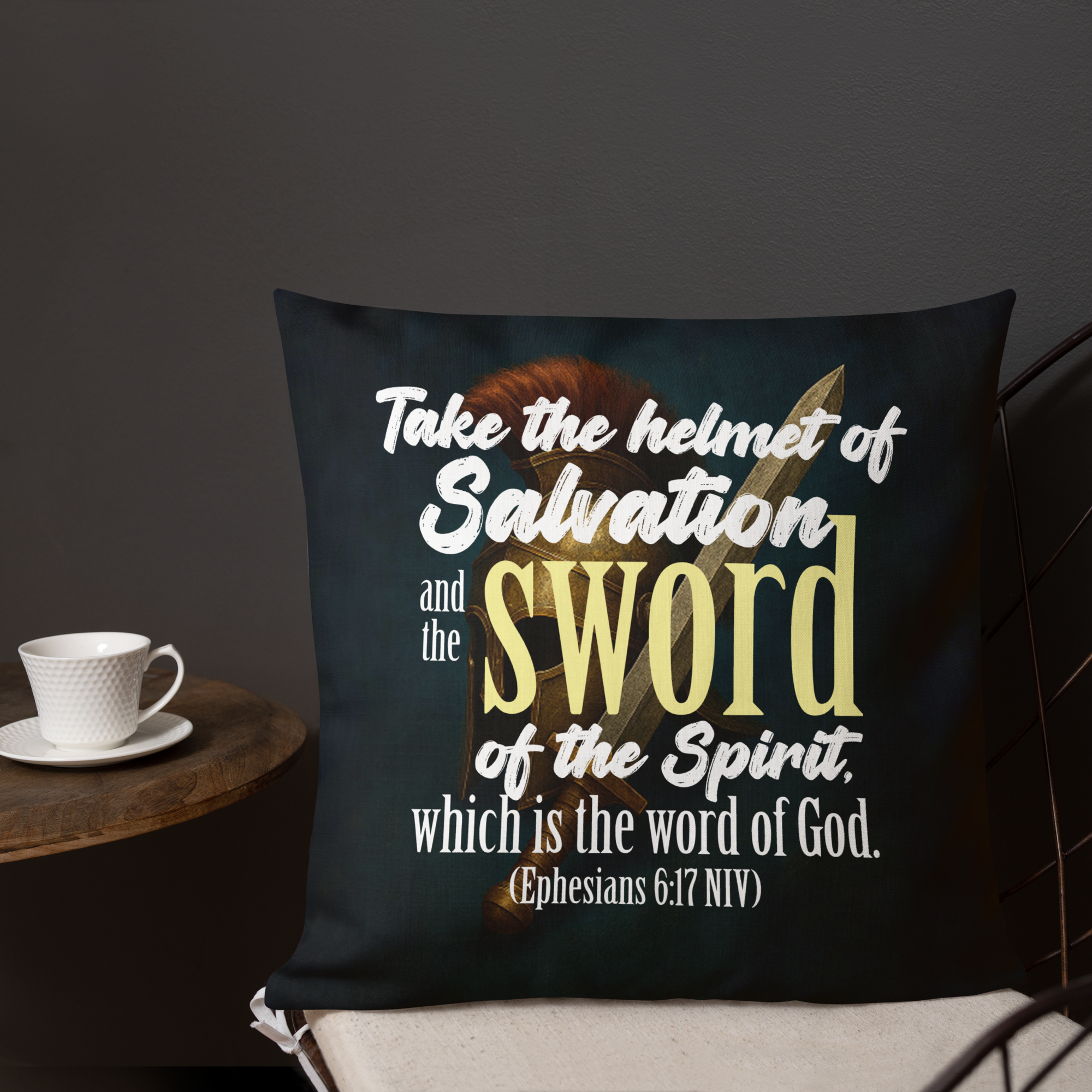 Sword & Salvation: Ephesians 6:17 Premium Pillow