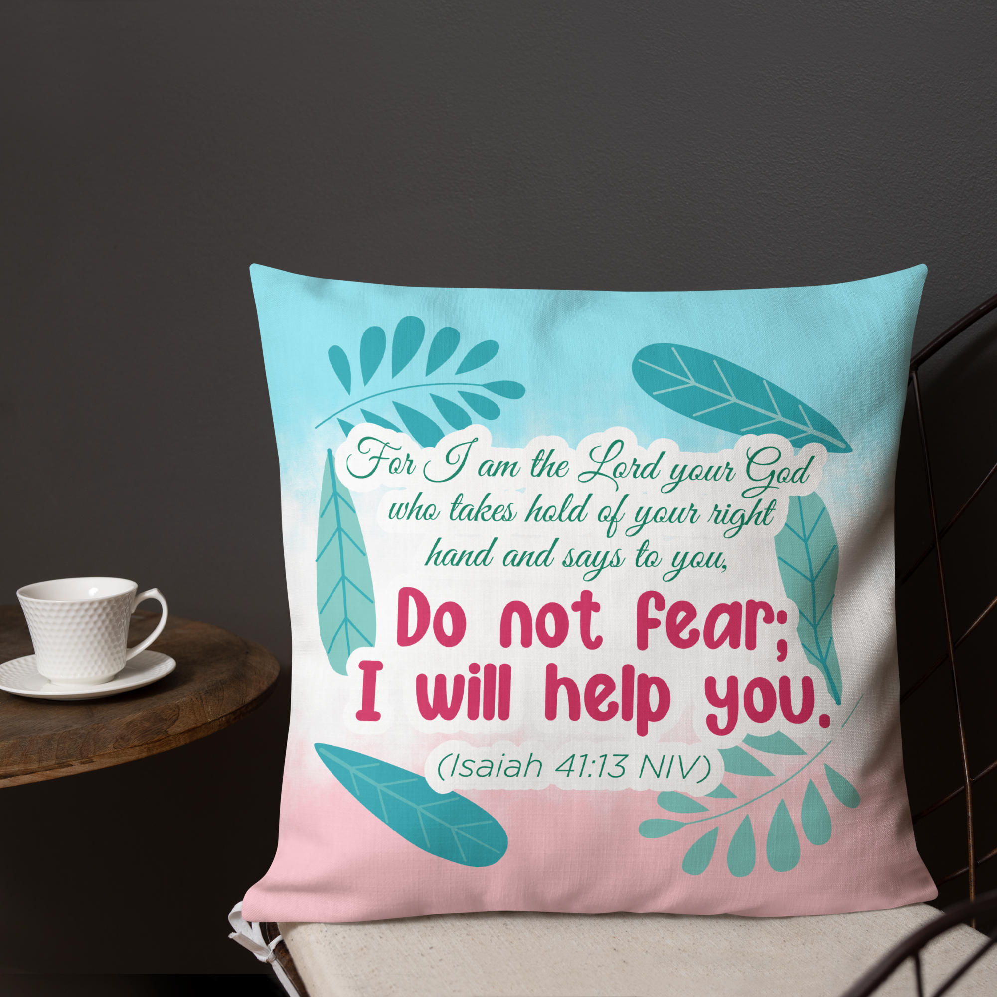 Fear Not: Isaiah 41:13 Premium Pillow