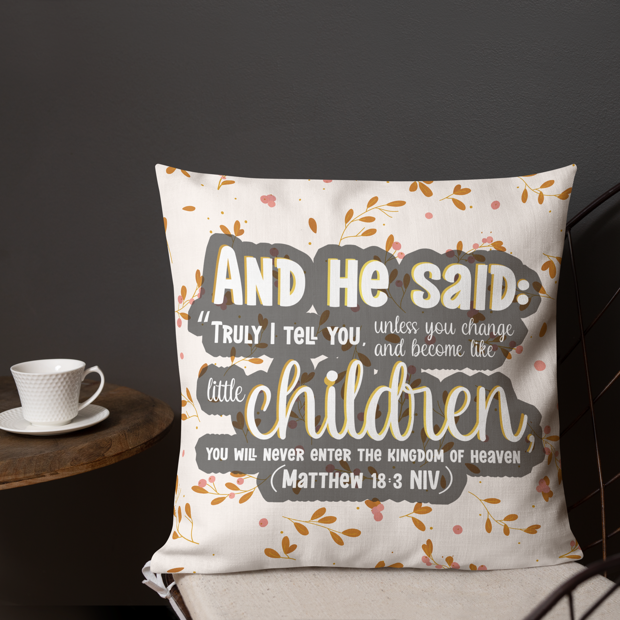 Childlike Faith: Matthew 18:3 Premium Pillow