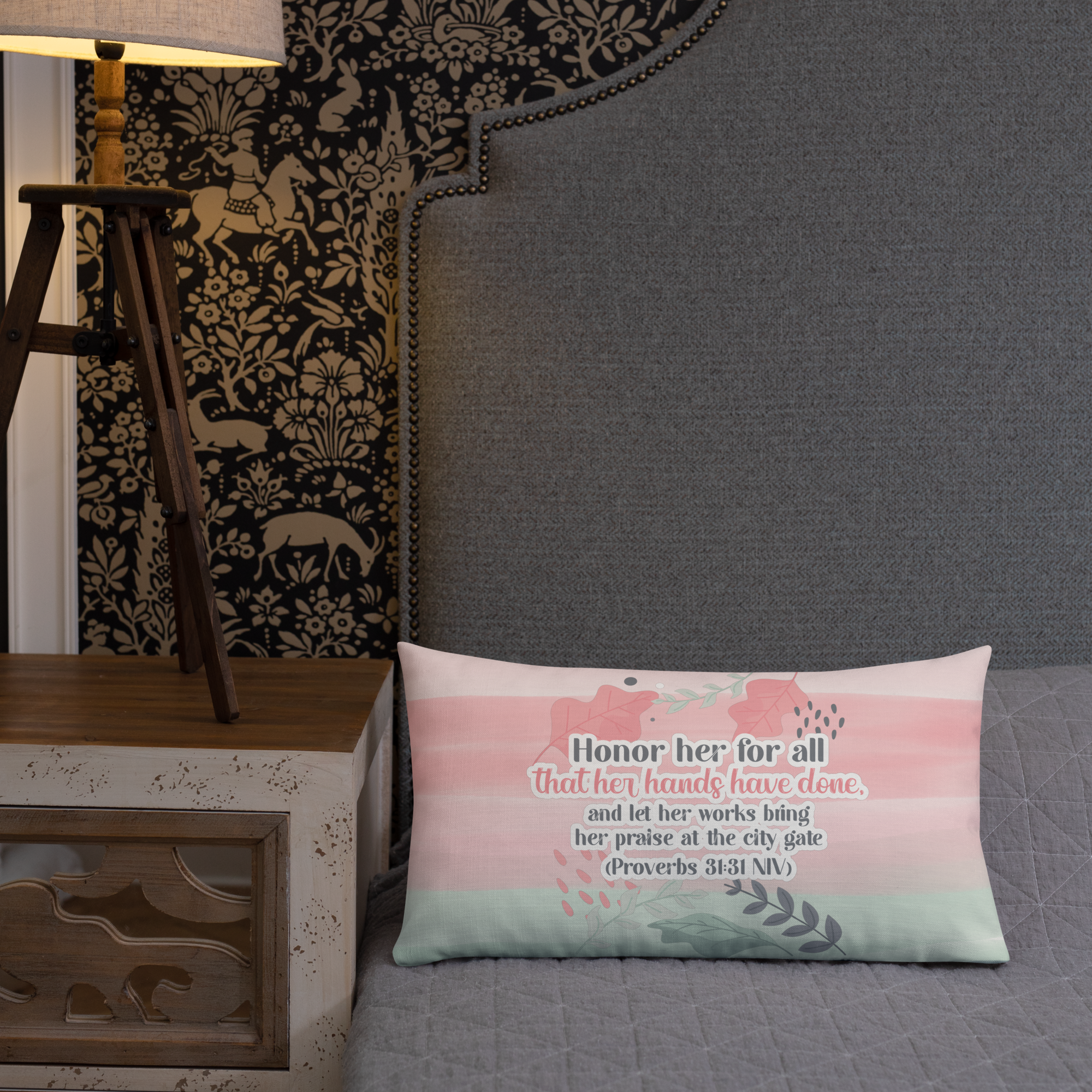 Fruitful Hands: Proverbs 31:31 Premium Pillow
