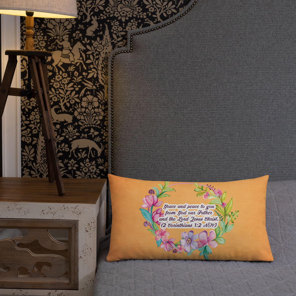 Grace & Peace Blooms: 2 Corinthians 1:2 Premium Pillow