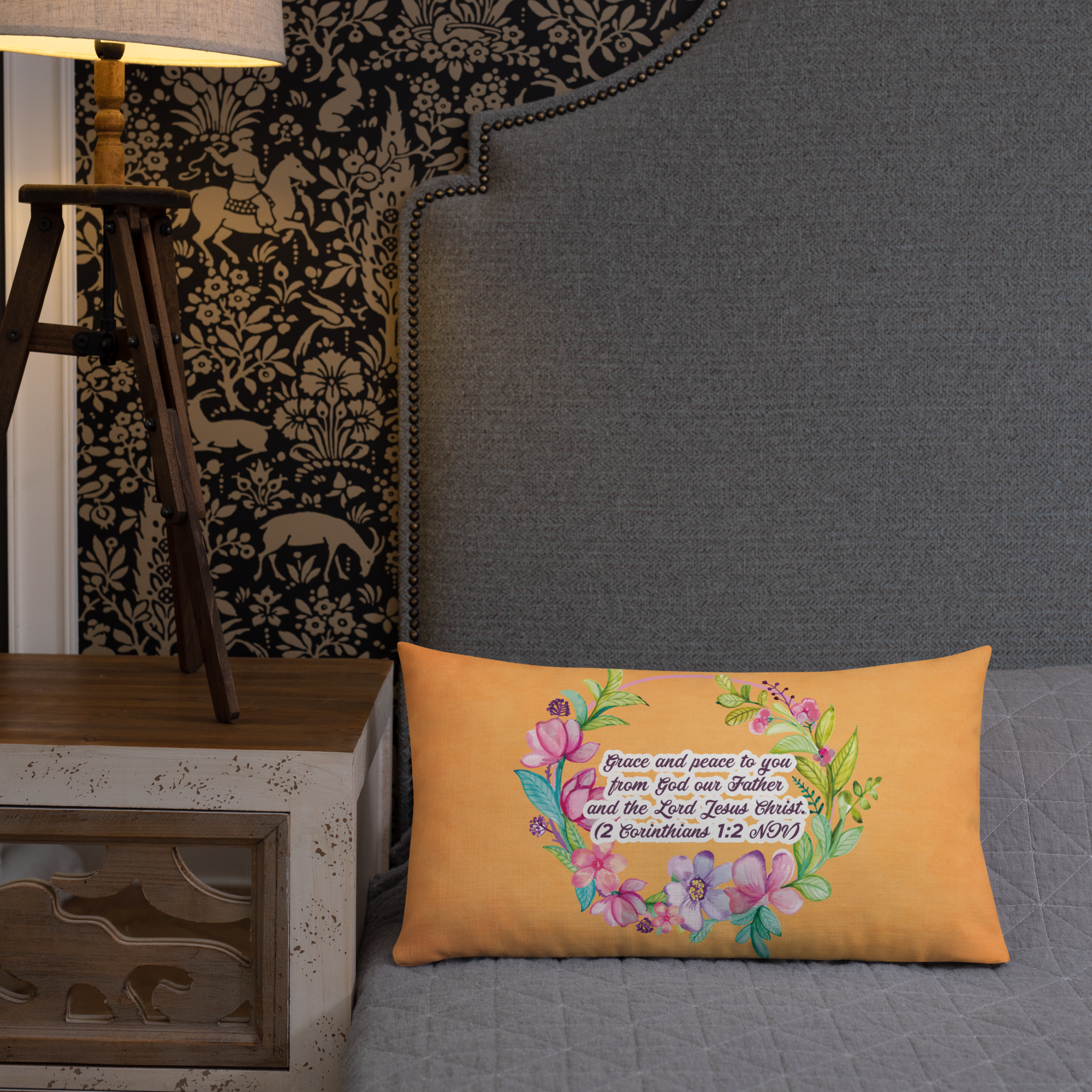 Grace & Peace Blooms: 2 Corinthians 1:2 Premium Pillow