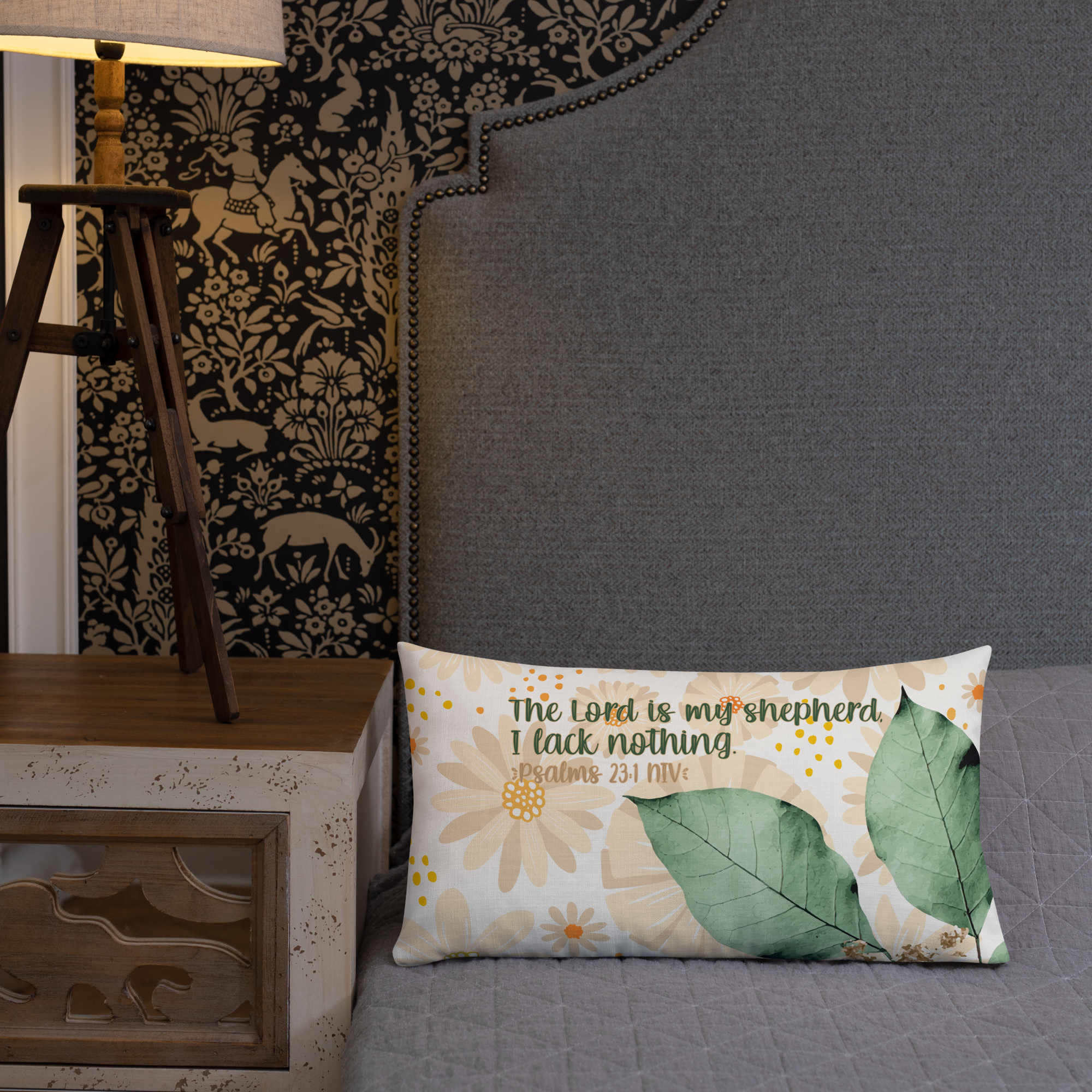 The Lord Is My Shepherd: Psalm 23:1 Premium Pillow