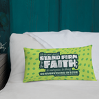 Stand Firm in Faith: 1 Corinthians 16:13-14 Premium Pillow