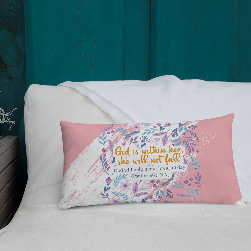 Unshakeable Faith: Psalms 46:5 Premium Pillow