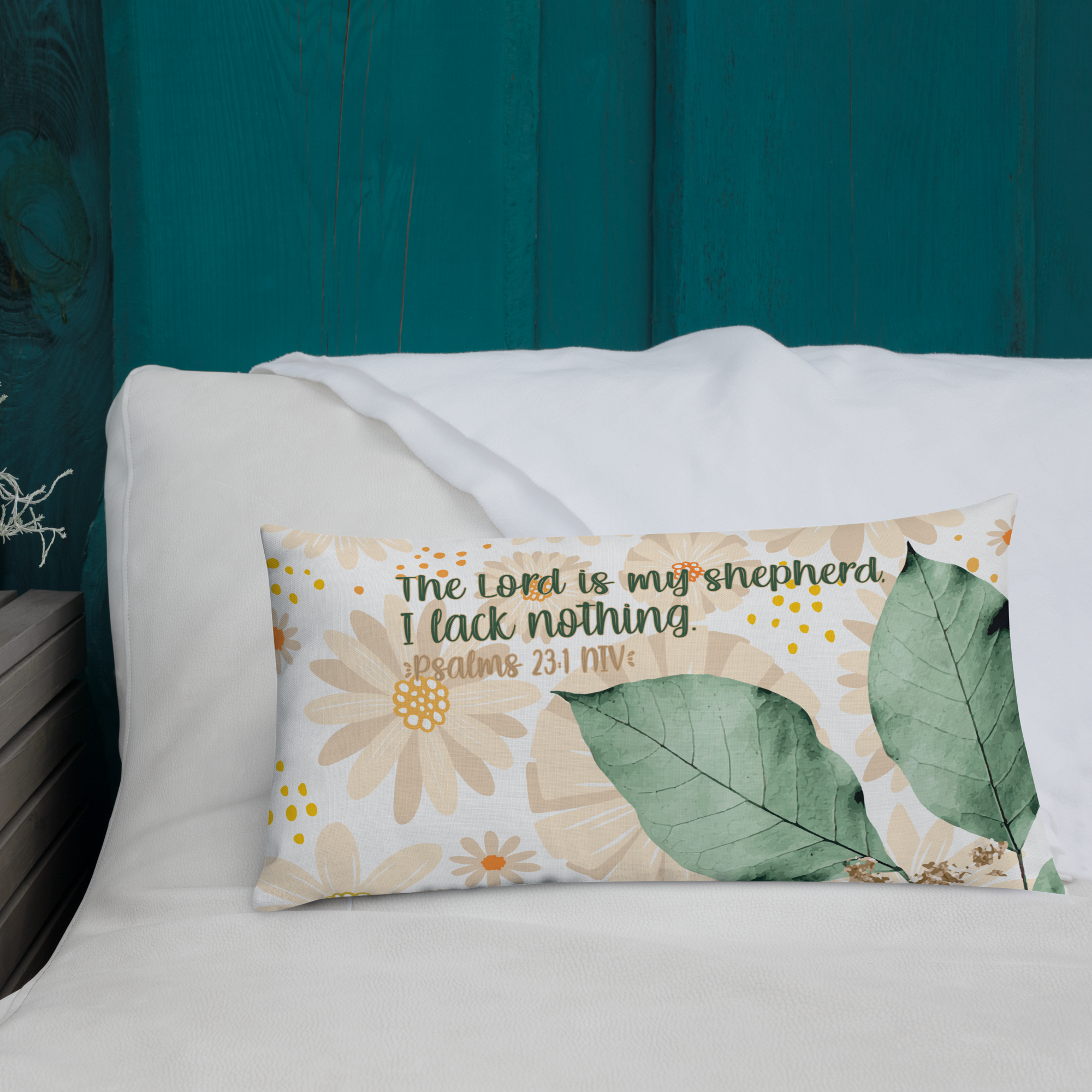 The Lord Is My Shepherd: Psalm 23:1 Premium Pillow