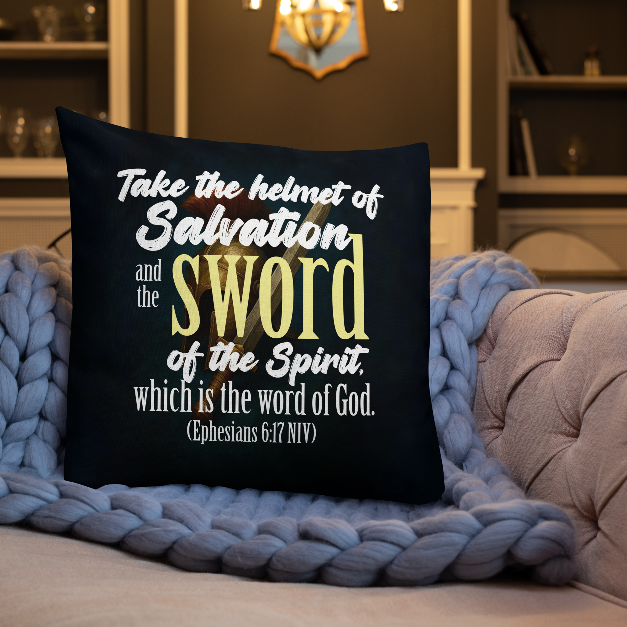 Sword & Salvation: Ephesians 6:17 Premium Pillow