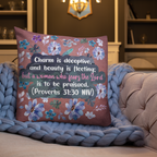 Fearless Woman: Proverbs 31:30 Premium Pillow
