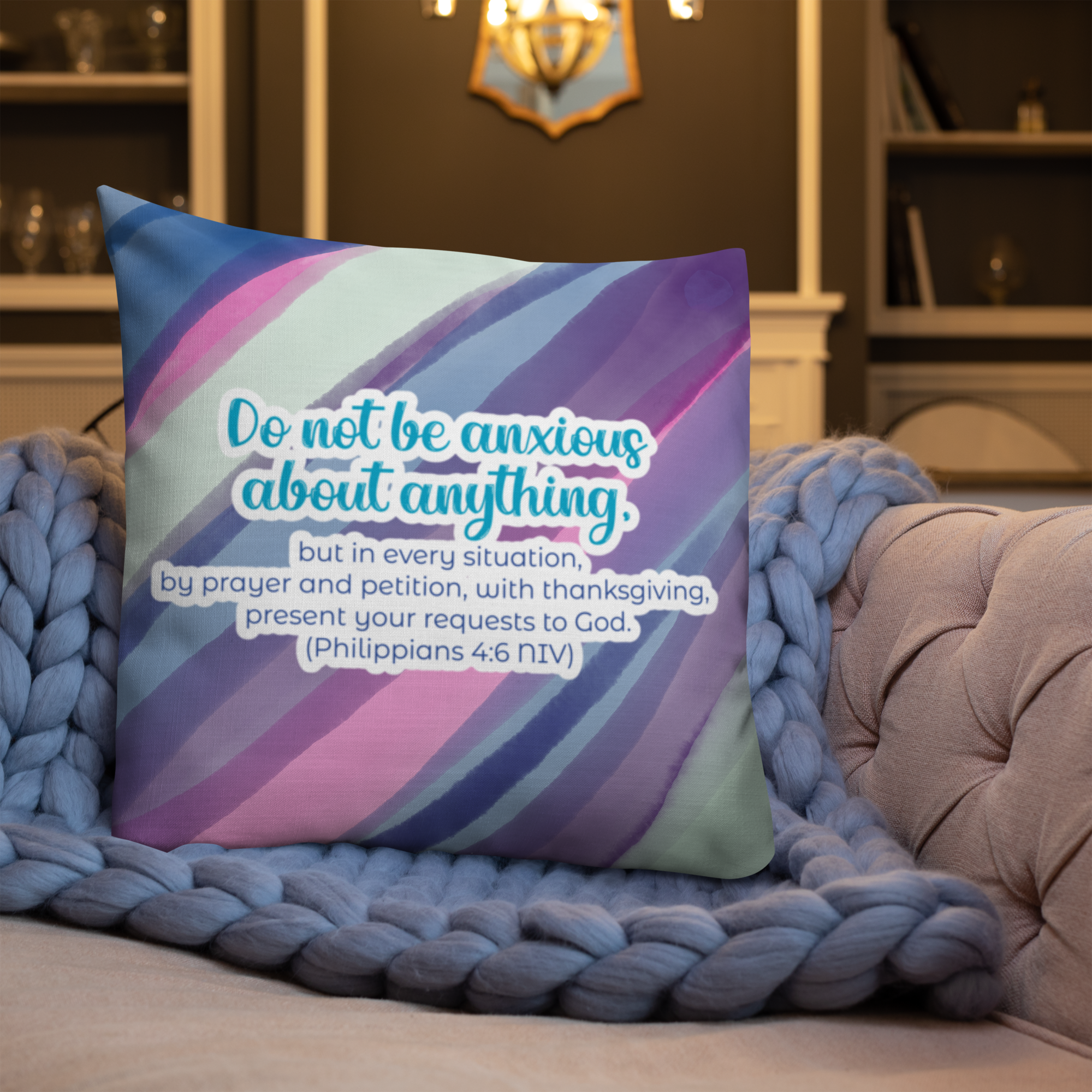 Prayer & Gratitude: Philippians 4:6 Premium Pillow