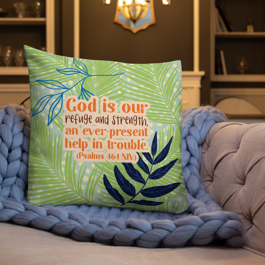 God Our Refuge: Psalm 46:1 Premium Pillow