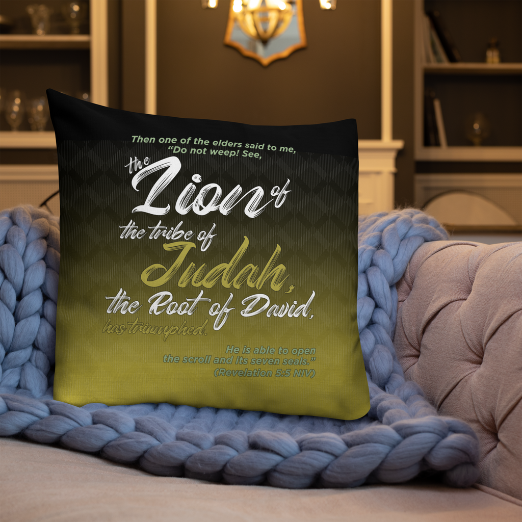 Lion of Judah & Root of David: Revelation 5:5 Premium Pillow