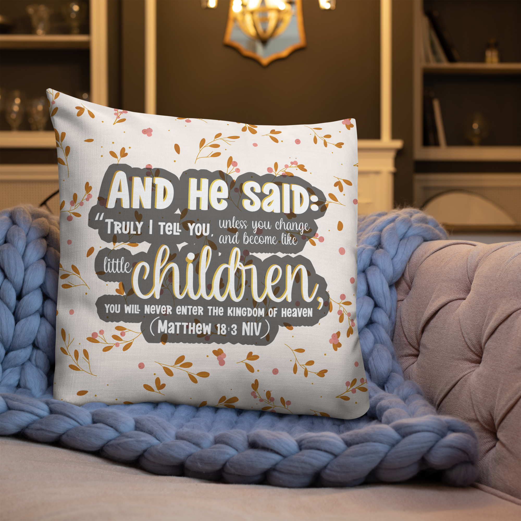 Childlike Faith: Matthew 18:3 Premium Pillow