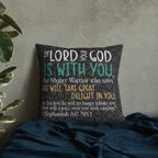 Rejoice in His Love: Zephaniah 3:17 Premium Pillow