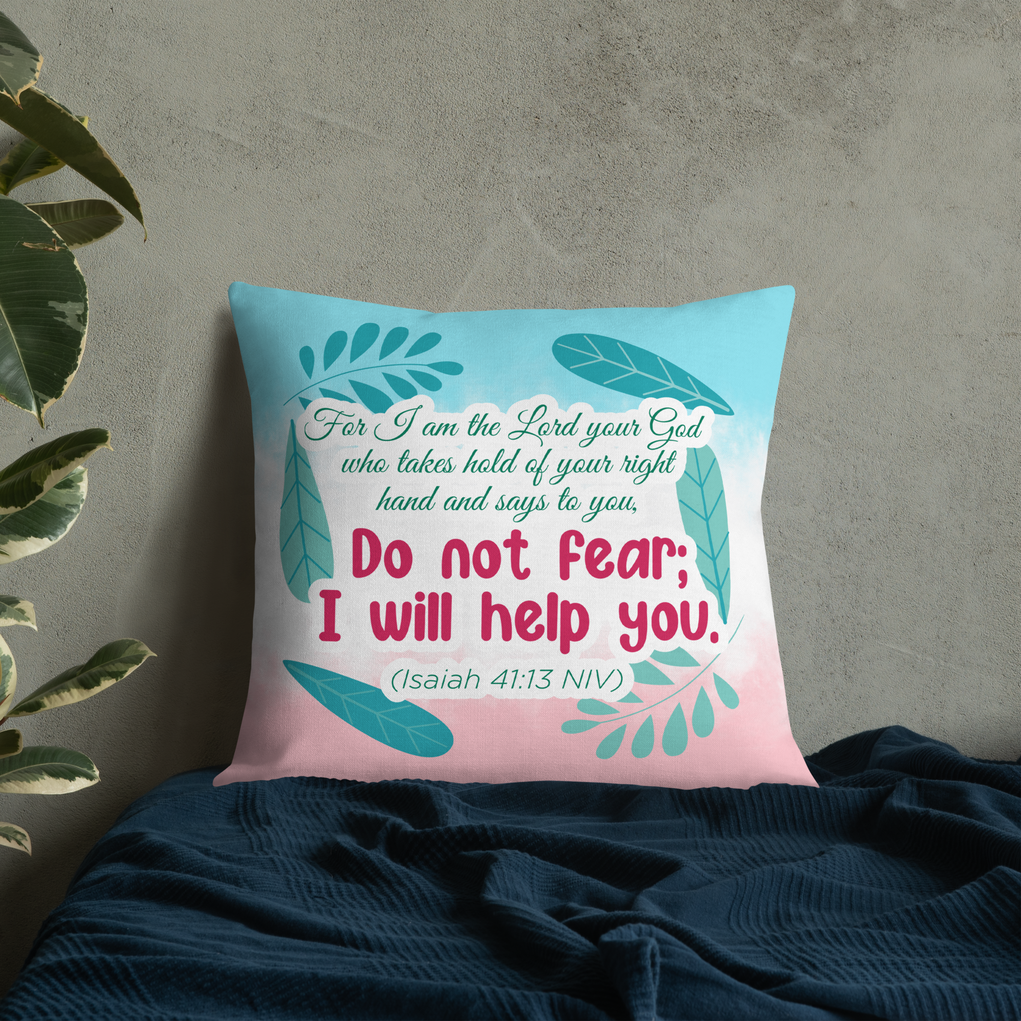 Fear Not: Isaiah 41:13 Premium Pillow