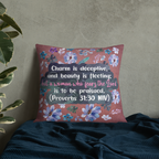 Fearless Woman: Proverbs 31:30 Premium Pillow