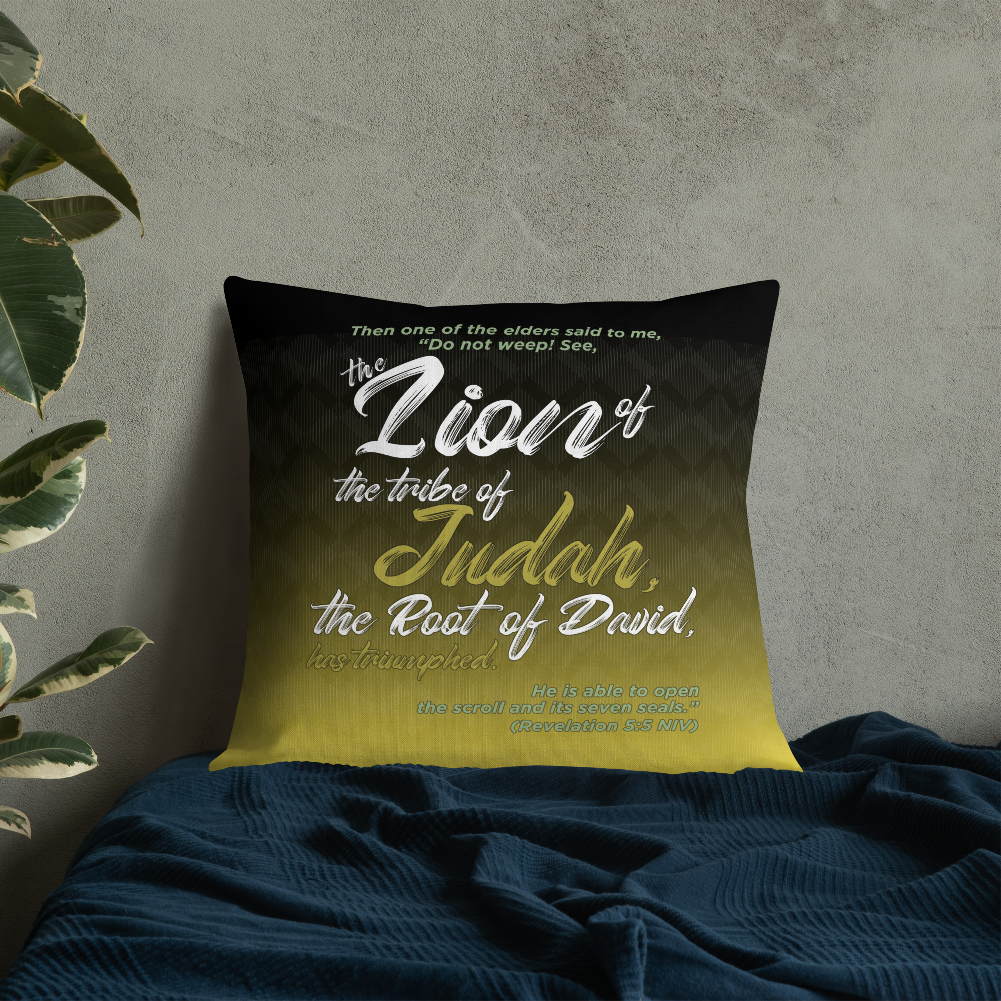 Lion of Judah & Root of David: Revelation 5:5 Premium Pillow