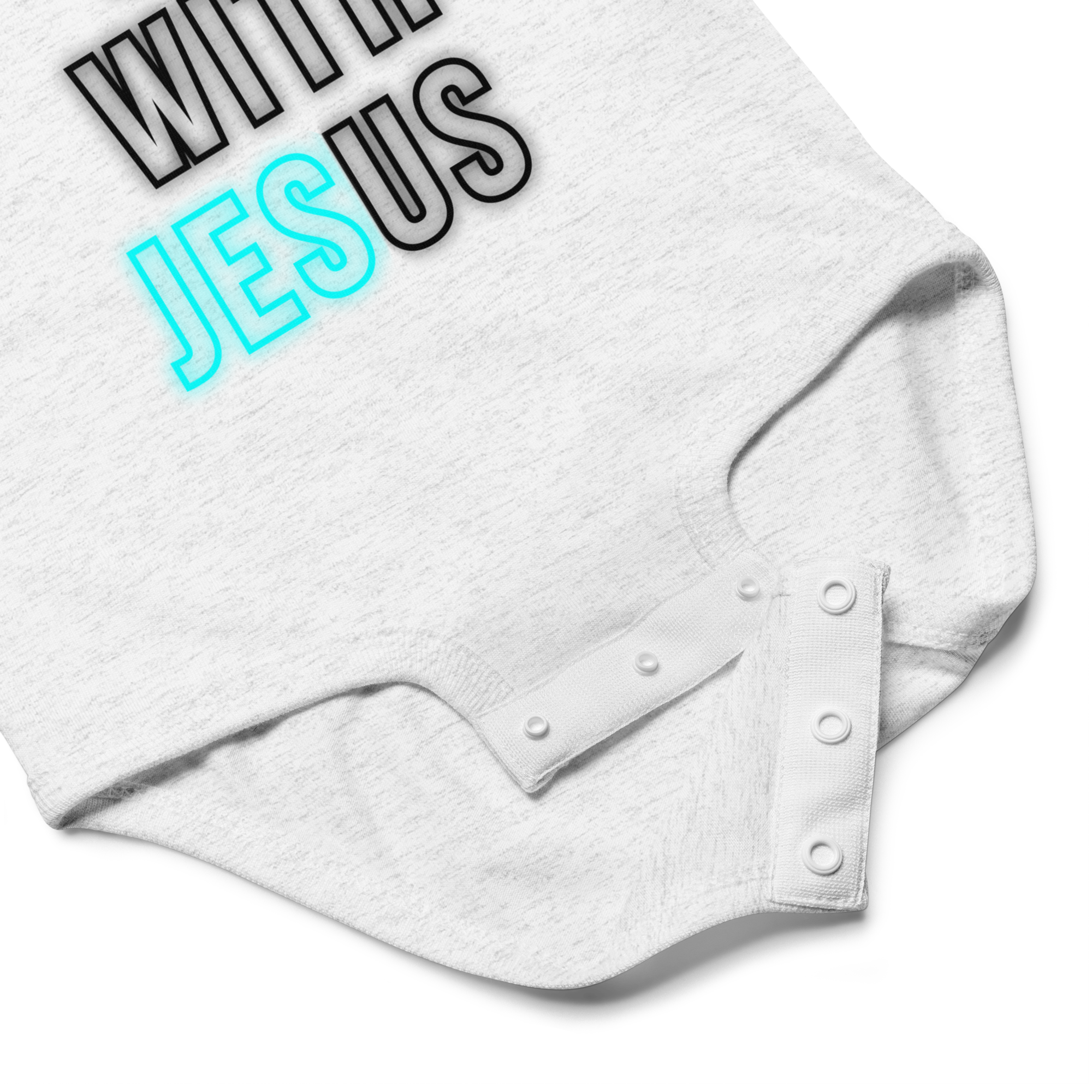 Come Run With Jesus Neon Blue Baby Bodysuit