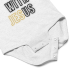 Come Run With Jesus Gold Baby Bodysuit