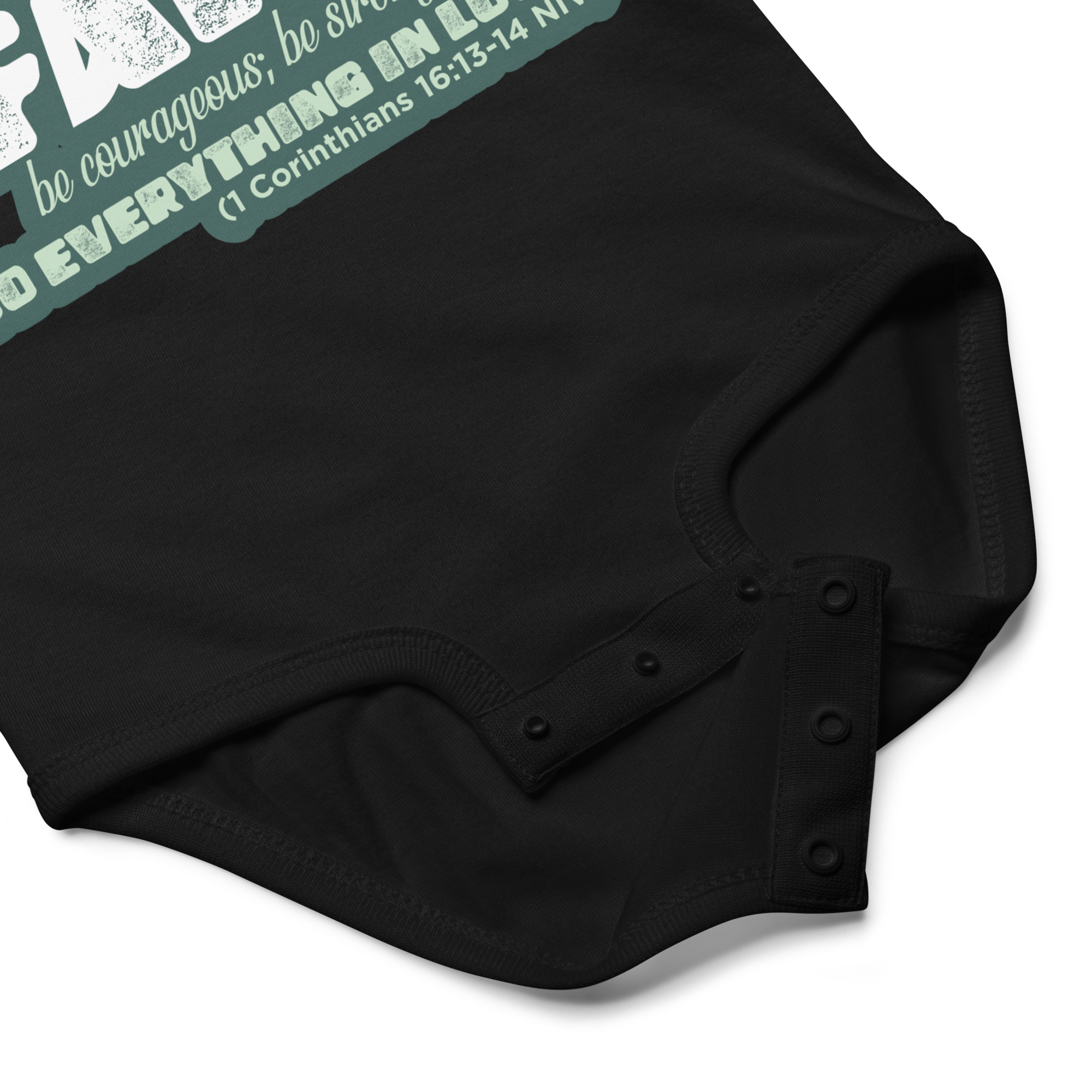 Stand Firm in Faith: 1 Corinthians 16:13-14 Baby Bodysuit