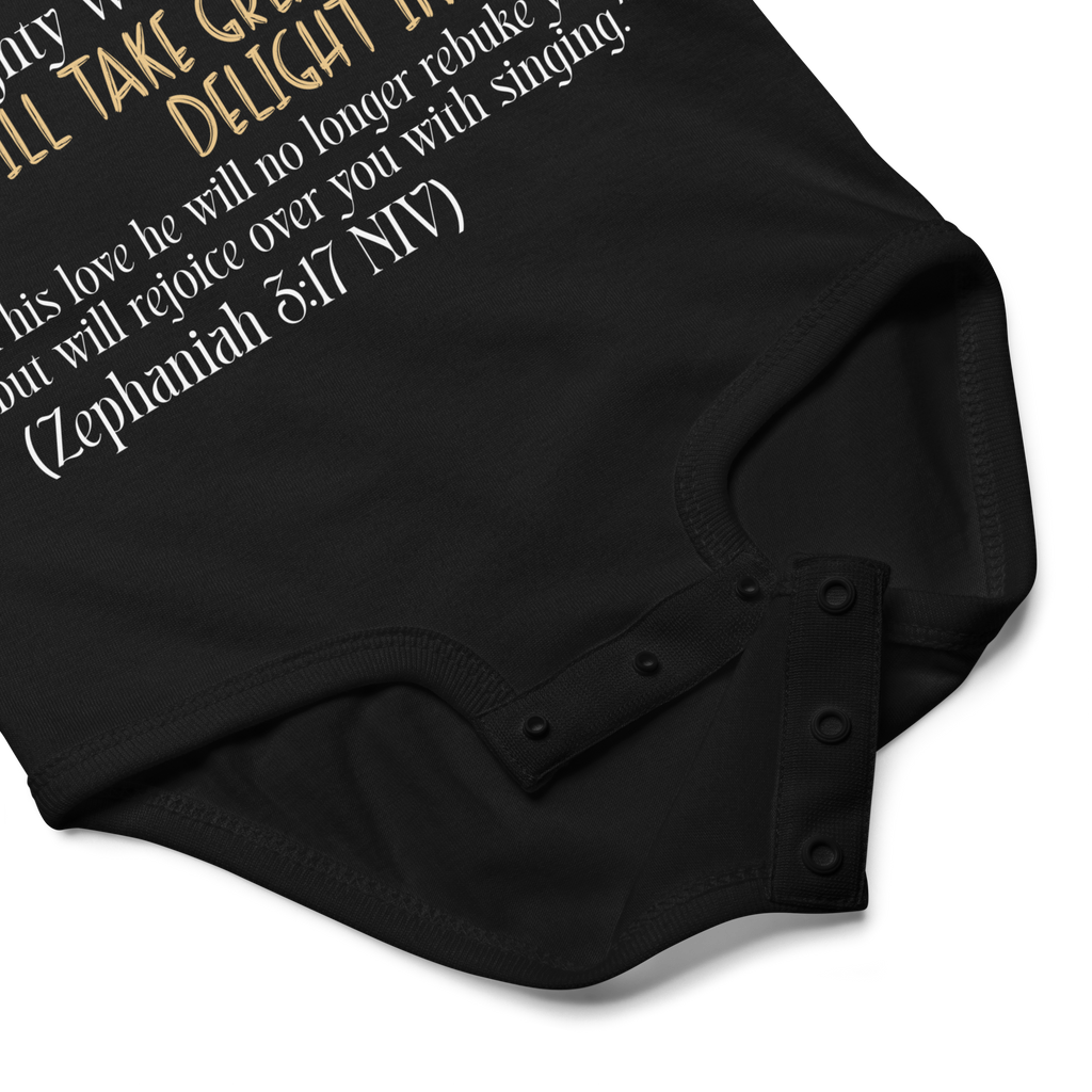 Rejoice in His Love: Zephaniah 3:17 Baby Bodysuit