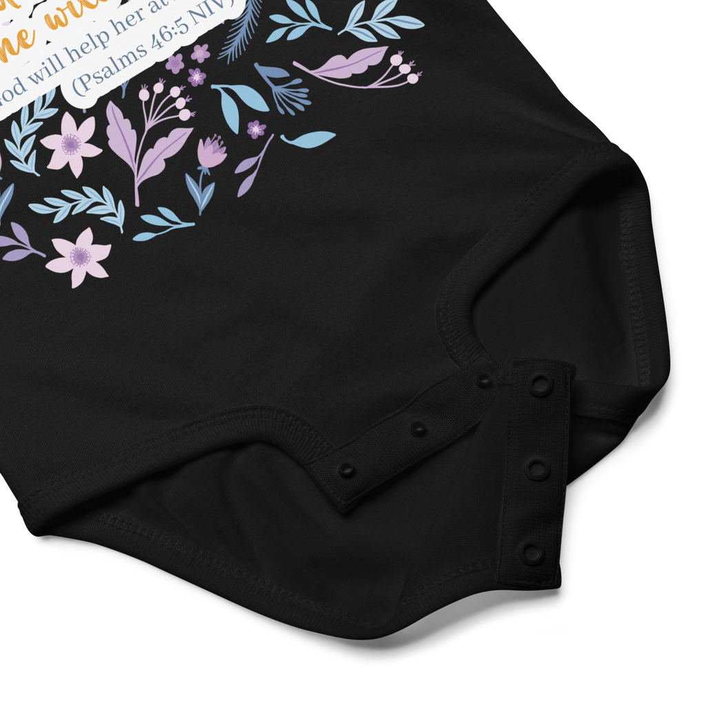 Unshakeable Faith: Psalms 46:5 Baby Bodysuit
