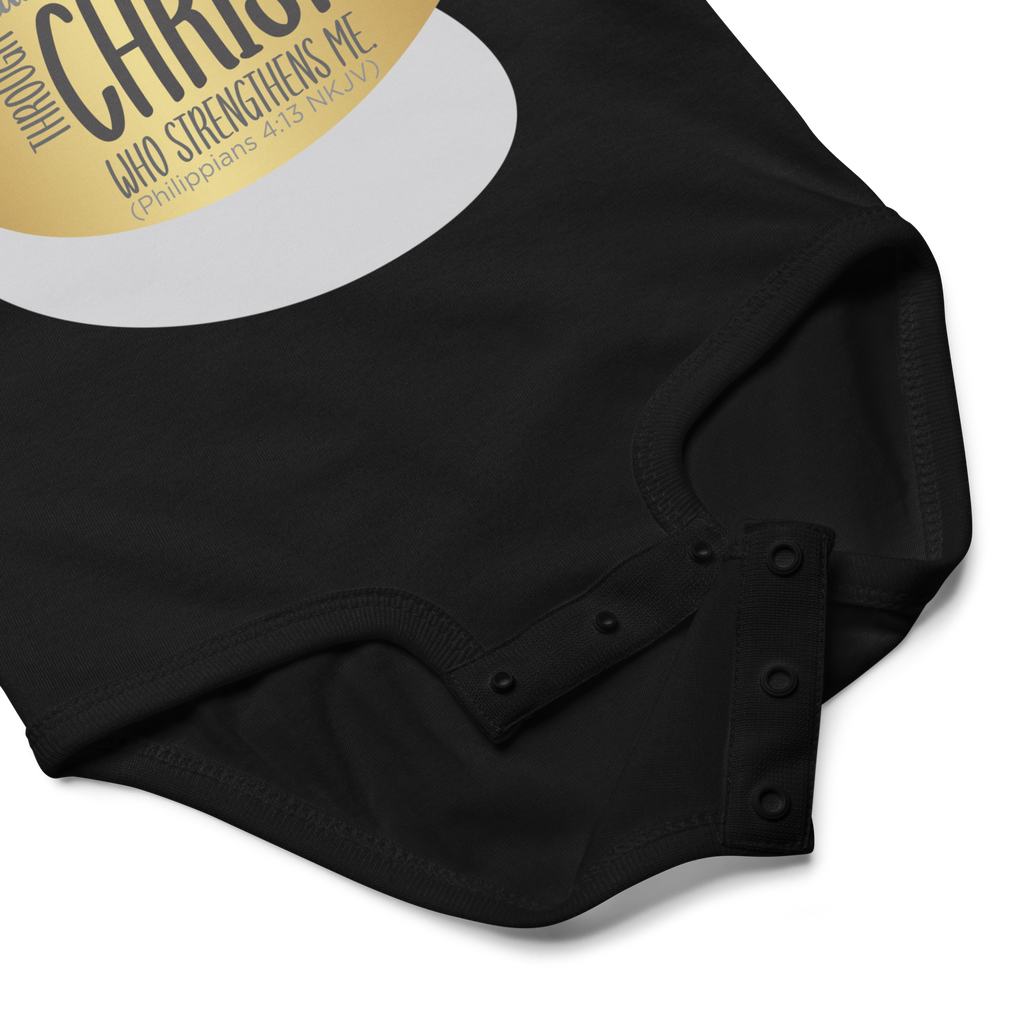 Empowered by Christ: Philippians 4:13 Baby Bodysuit