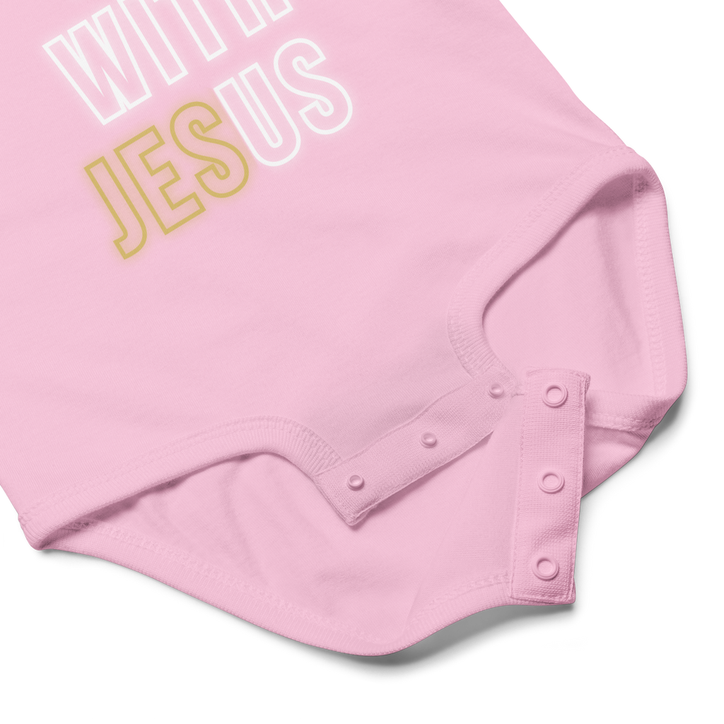 Come Run With Jesus Gold Baby Bodysuit