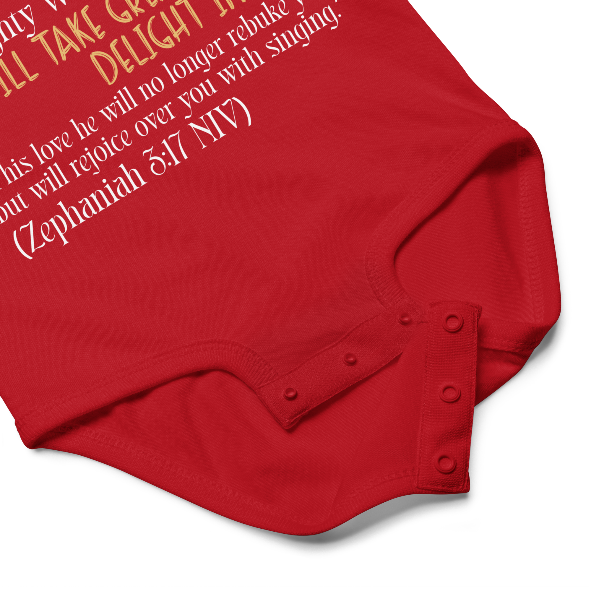 Rejoice in His Love: Zephaniah 3:17 Baby Bodysuit