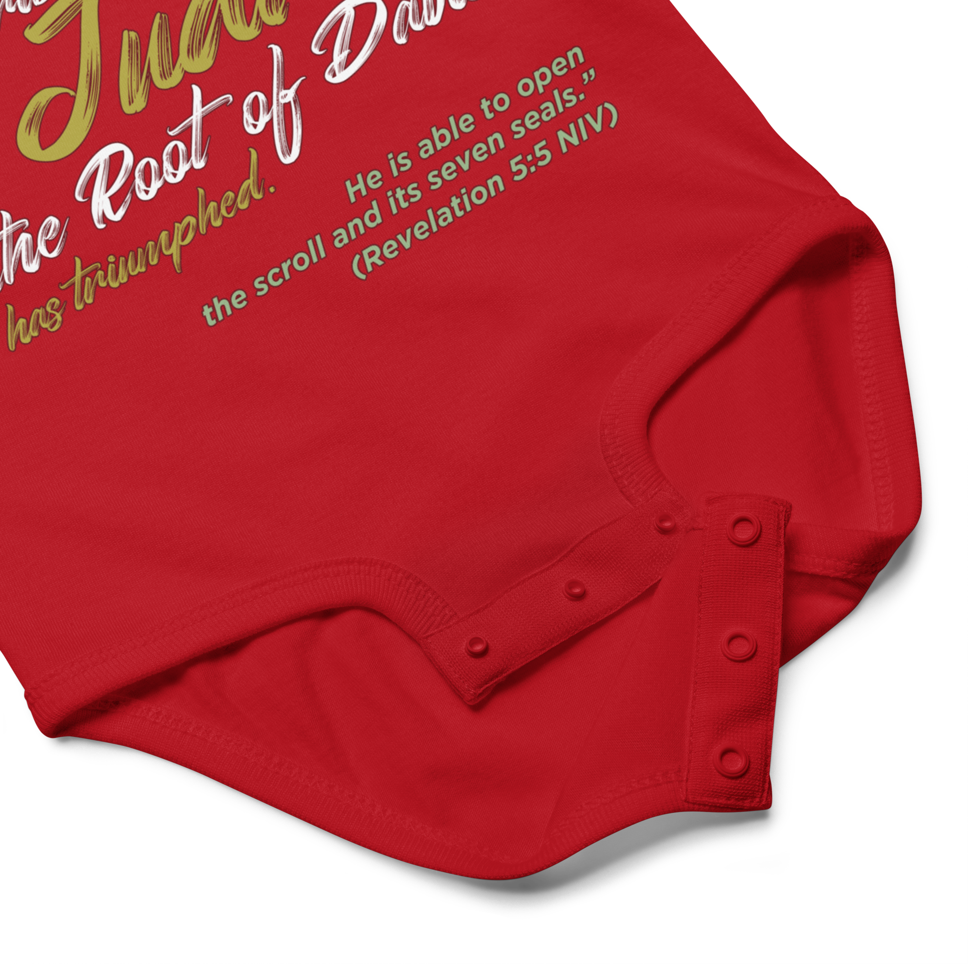 Lion of Judah & Root of David: Revelation 5:5 Baby Bodysuit