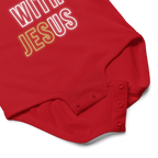 Come Run With Jesus Gold Baby Bodysuit