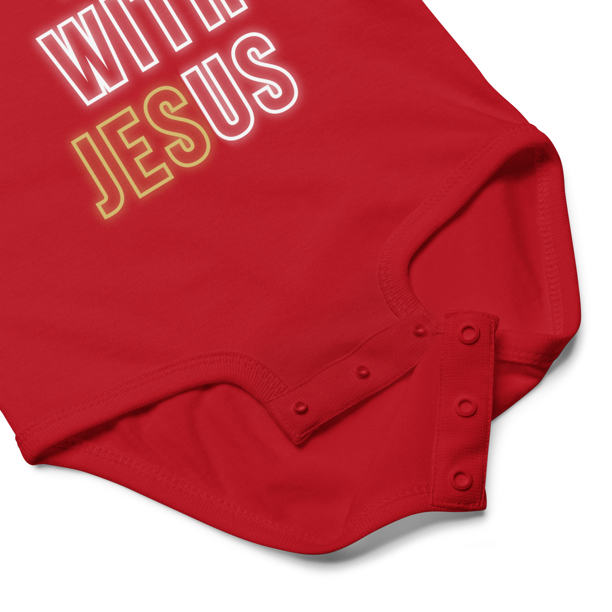 Come Run With Jesus Gold Baby Bodysuit