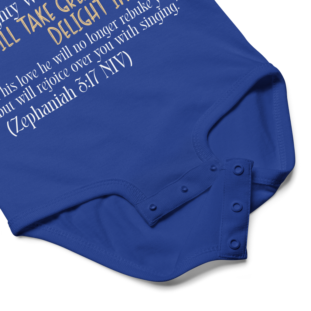 Rejoice in His Love: Zephaniah 3:17 Baby Bodysuit