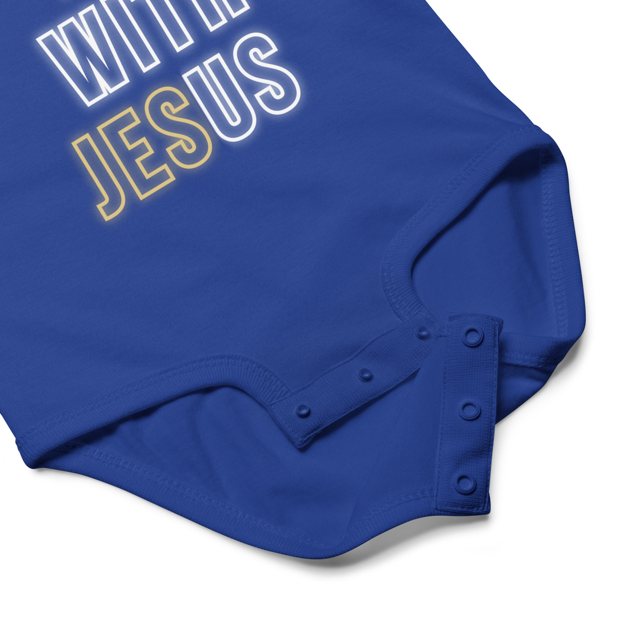 Come Run With Jesus Gold Baby Bodysuit