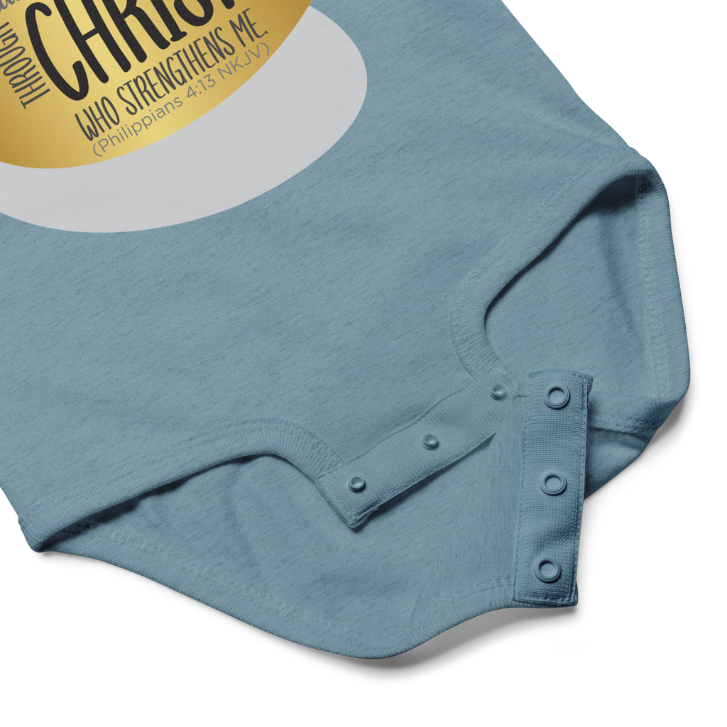 Empowered by Christ: Philippians 4:13 Baby Bodysuit