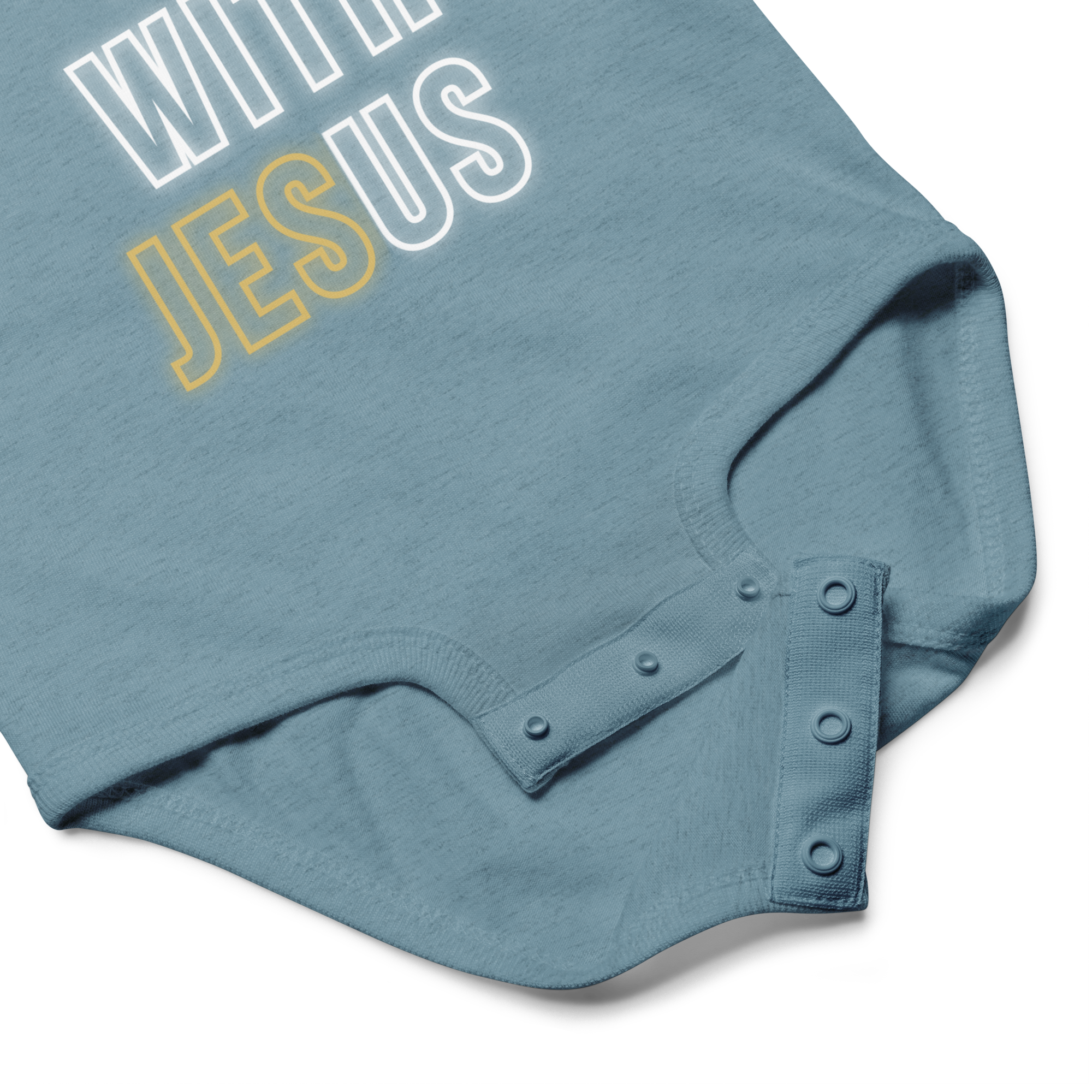 Come Run With Jesus Gold Baby Bodysuit