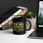 Be Strong & Courageous: Joshua 1:9 Black Glossy Mug (11 oz / 15 oz)
