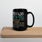 Rejoice in His Love: Zephaniah 3:17 Black Glossy Mug (11 oz / 15 oz)