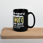 Sword & Salvation: Ephesians 6:17 Black Glossy Mug (11 oz / 15 oz)
