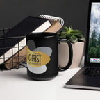 Empowered by Christ: Philippians 4:13 Black Glossy Mug (11 oz / 15 oz)