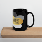 Empowered by Christ: Philippians 4:13 Black Glossy Mug (11 oz / 15 oz)