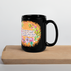 Grace & Peace Blooms: 2 Corinthians 1:2 Black Glossy Mug (11 oz / 15 oz)