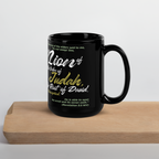 Lion of Judah & Root of David: Revelation 5:5 Black Glossy Mug (11 oz / 15 oz)