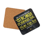 Be Strong & Courageous: Joshua 1:9 Cork-Back Coaster Set (1–6 pcs)