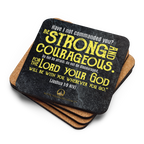 Be Strong & Courageous: Joshua 1:9 Cork-Back Coaster Set (1–6 pcs)